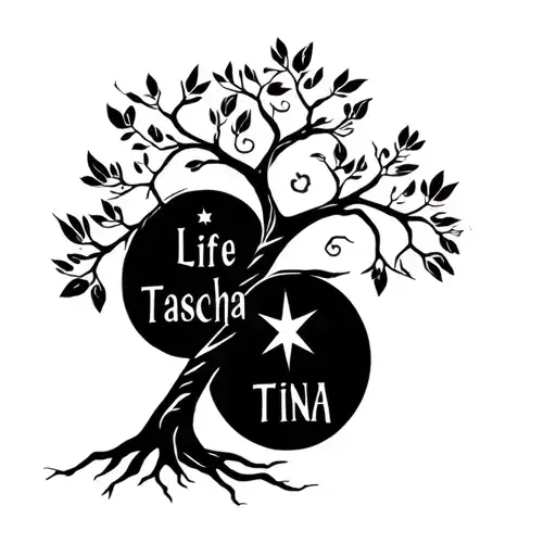 Sister Tattoos Life Tree Names Tascha Tina Star Sign Aquarius Capricorn Small Simple