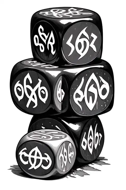 3 Stacked Dice Showing 666 Symbols Incorporated