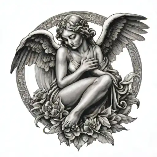 Angel With Sun And 2 Doves