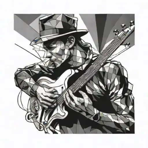 Design A Portrait Of A Famous Musician With A Geometric Background Inspired By Sound Waves