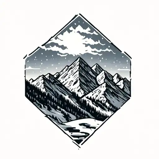 Winter Mountain Range