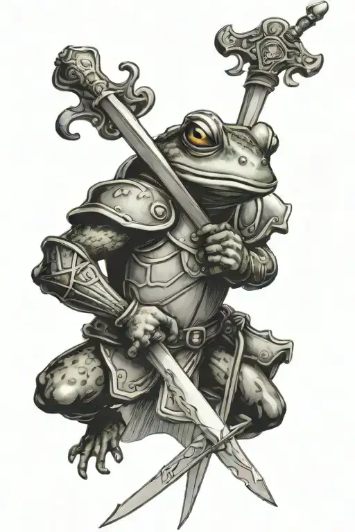 Frog Knight Holding A Sword