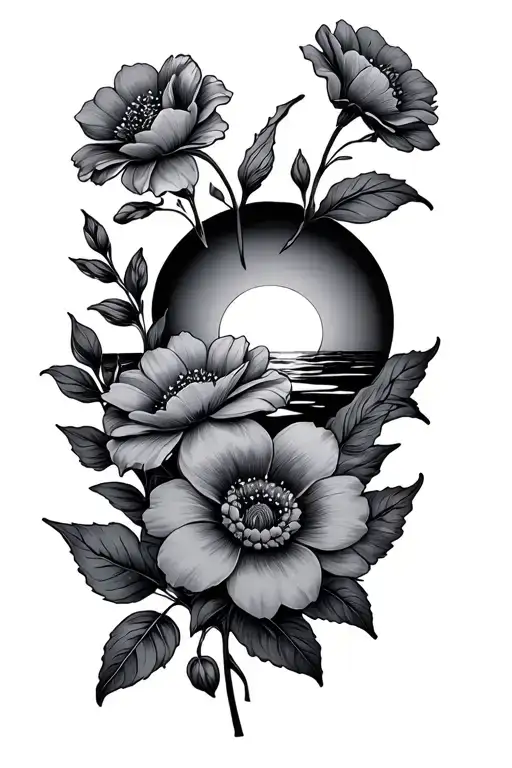 Flowers Intertwined With Sunset