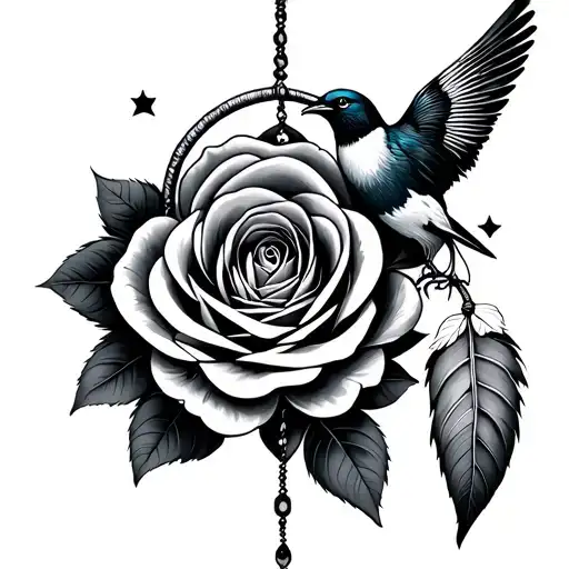 Dream Catcher Rose And Bird