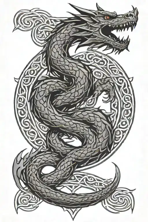 Traditional Celtic Dragon Tattoo Design