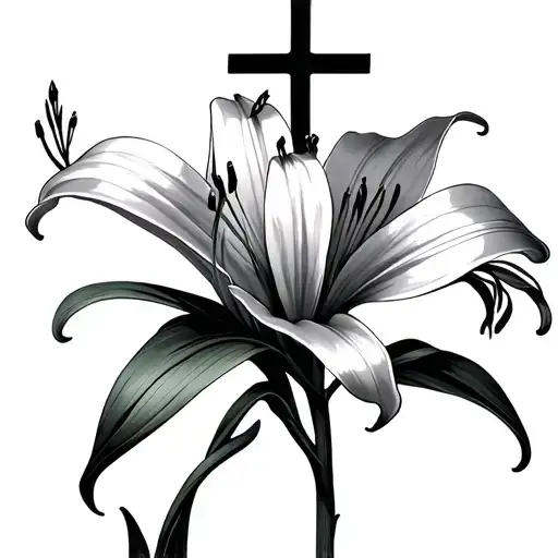Lily Of Thw Valley Flower With A Cross