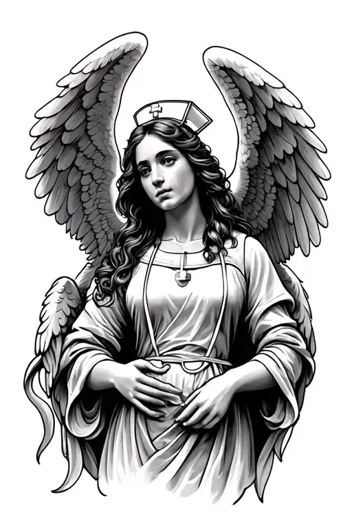 Angel Nurse Tattoo For Men