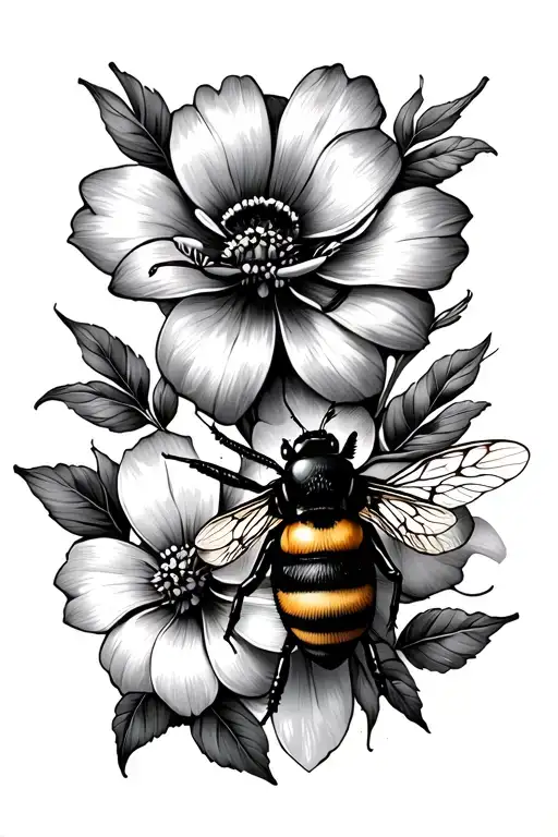 2 Bees With November And May Birth Flowers