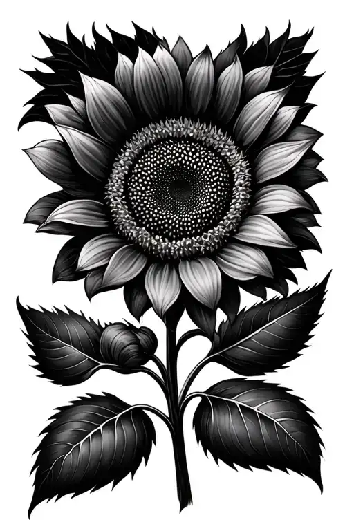 Black And White Sunflower