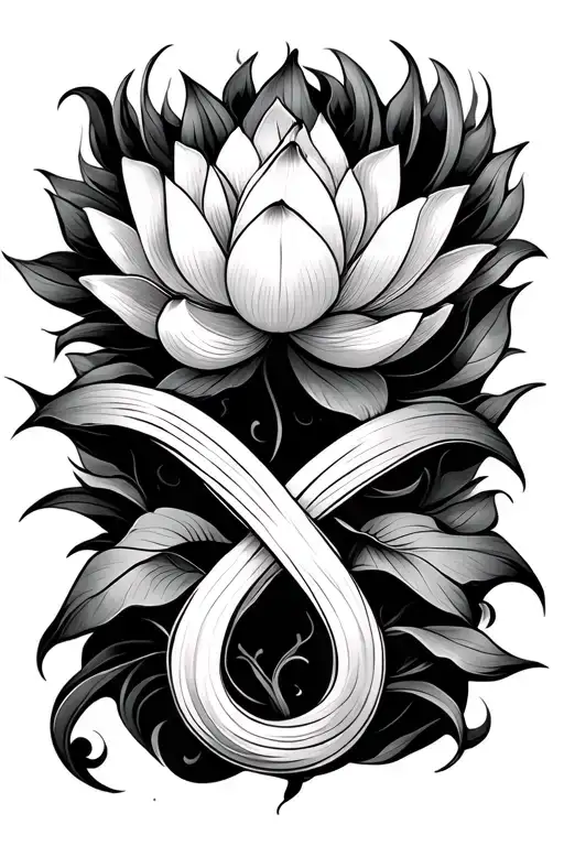 Lotus Flower Intertwined Infinity Symbols