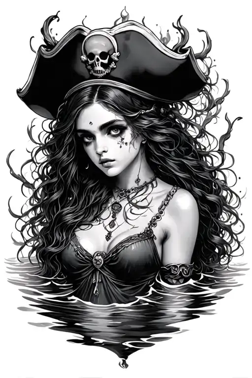 Gothic Siren Beautiful Drowning Pirate