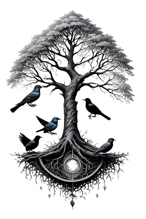 Tree Of Life With Different Birds