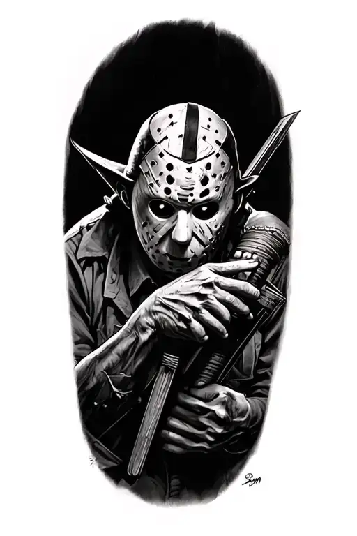 Jason Vorhees Holding Freddy Krueger