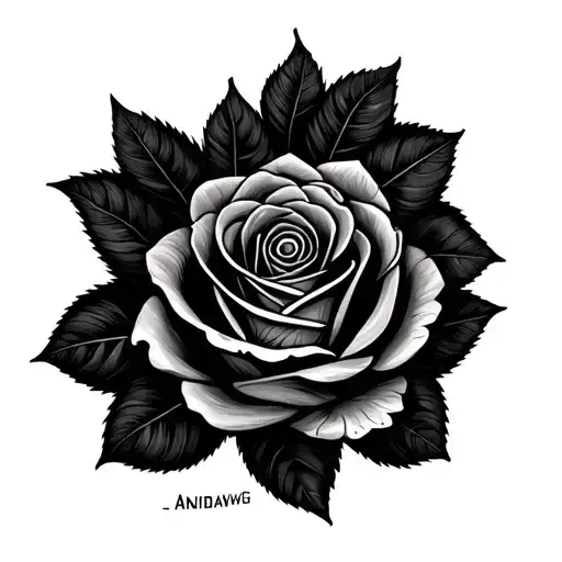 Rose Mandela Love Placed On The Thigh With The Name Anidawgg That Reads Forward And Backwards