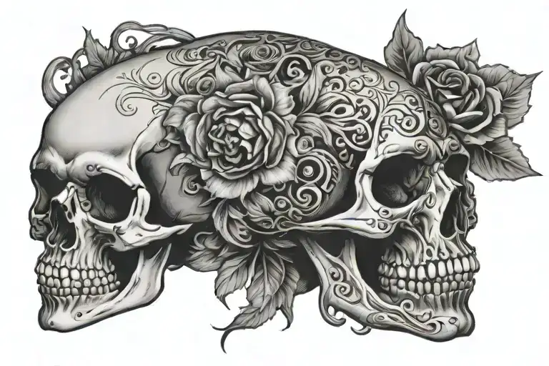 Gothic Skull Hand Tatoo Reversed