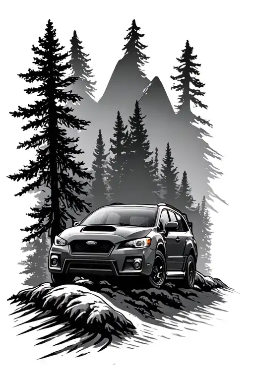 Wrx Wagon Driving Forest Mountain