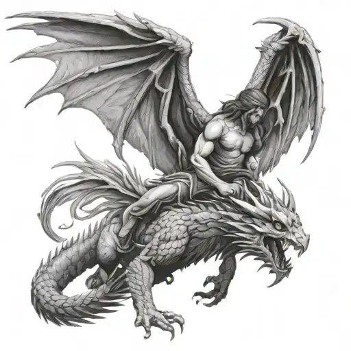 Angel Killing A Dragon