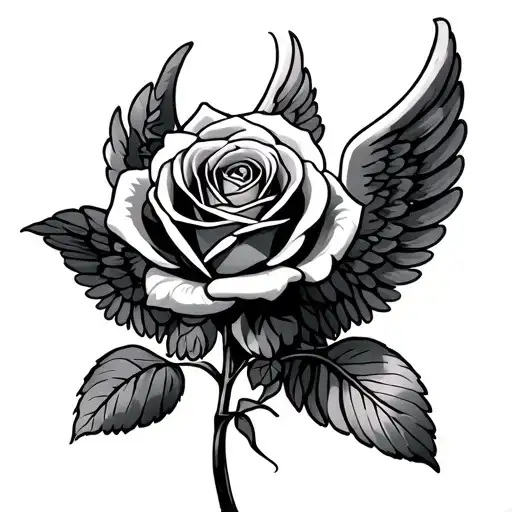 Rose With Angel Wings
