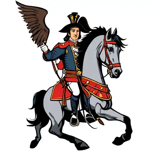 Cartoon Napoleon Riding Horse
