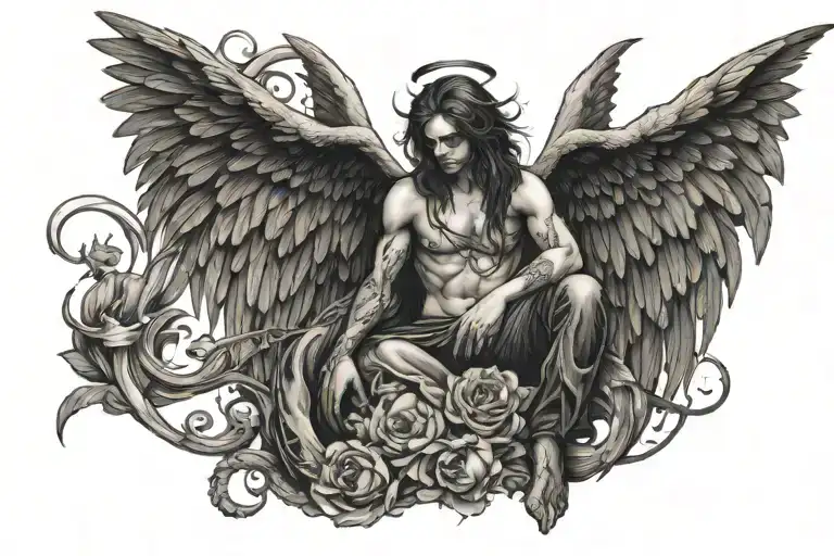 Fallen Angel With Demon Wings
