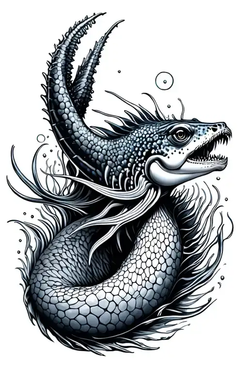 Sea Animal Themed Tattoo Design
