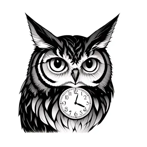 Cat Owl Money Clock