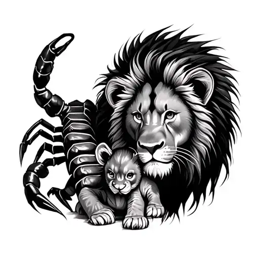 Scorpion And Baby Lion