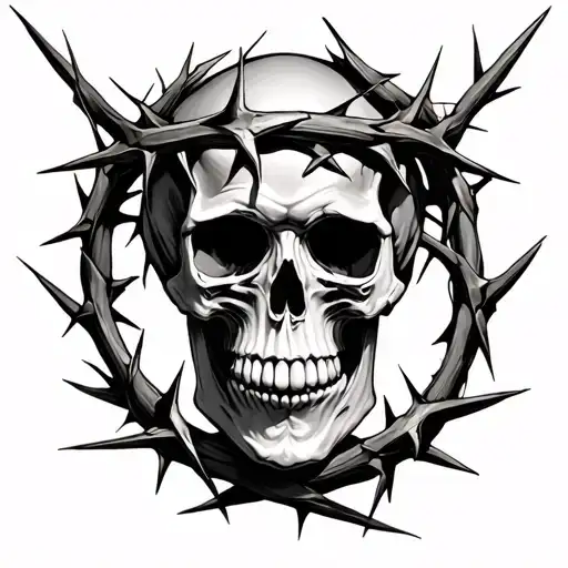 Skull And Crown Of Thorns