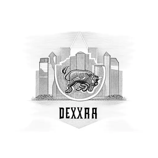 Texas State With Dallas Skyline With Mexico Flag