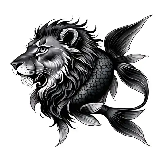 Lion And Koi Fish