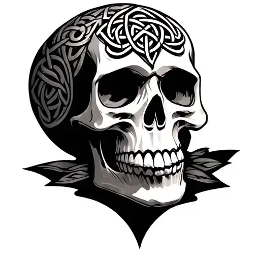 Celtic Symbols On A Skull