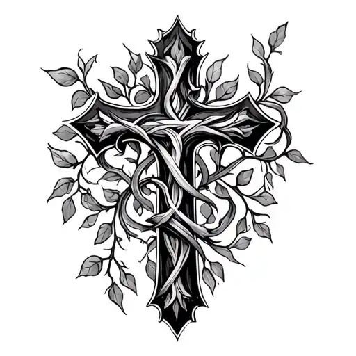 Cross With Vine Intertwined