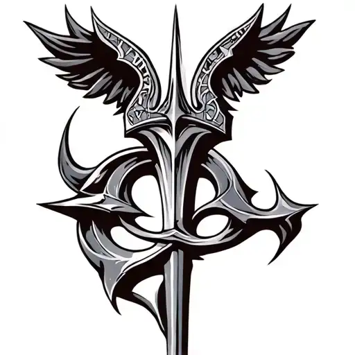 Trident With Roman Numerals