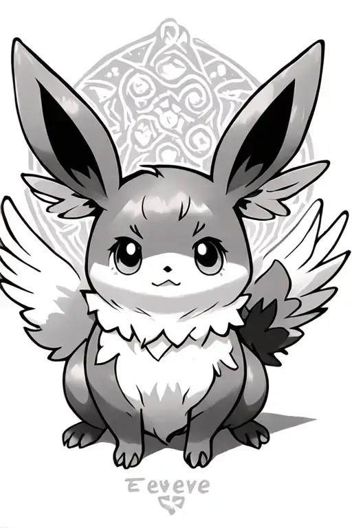 Eevee Pokemon With Wings Covering It