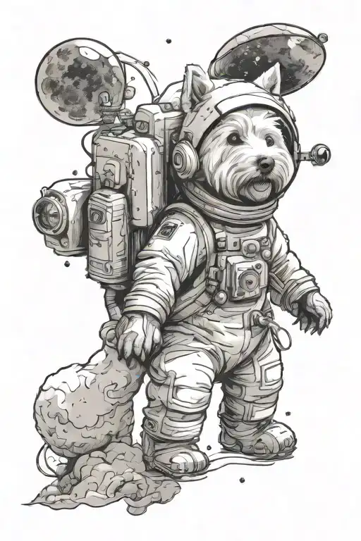 A West Highland White Terrier As An Astronaut In Space