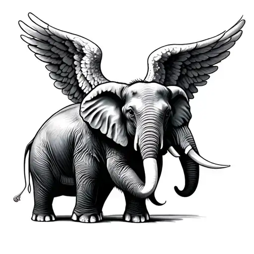 Elephant With Angel Wings