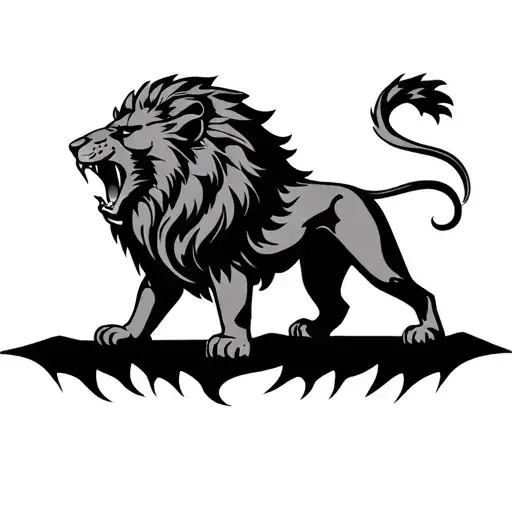 Double Tailed Lion Roaring