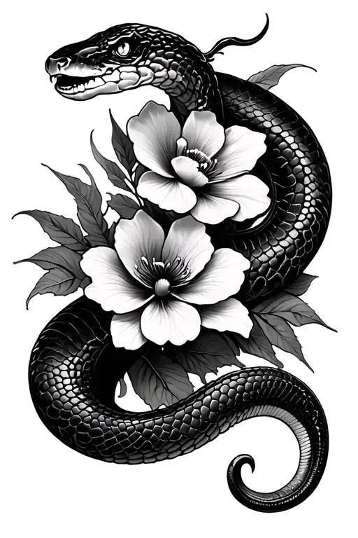 Snake And Flower Spine