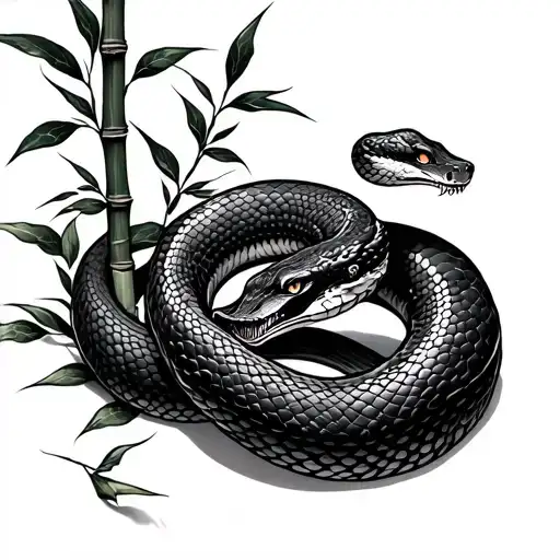 Snake And Bamboo