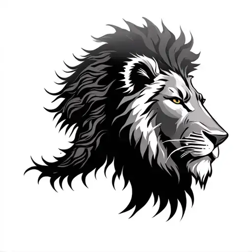 Spartan Warrior And Lion Merged Together