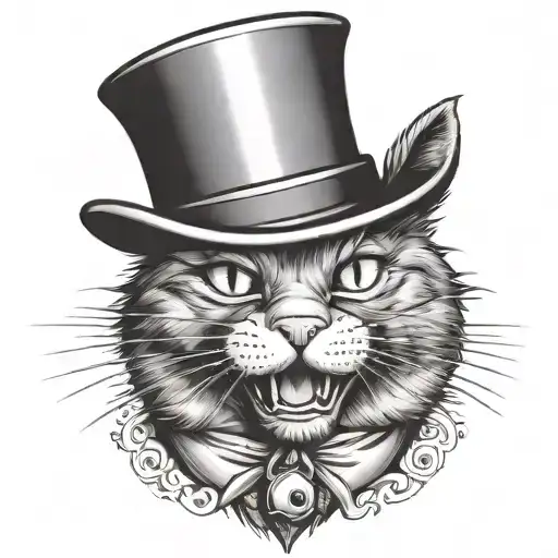 Scared Alley Cat Wearing A Tophat