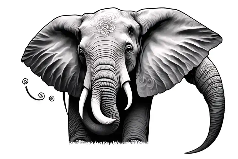 Elephant Tattoo Woman Theme