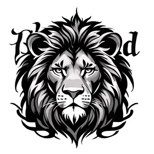 Lion Face Inside And Beloved Word