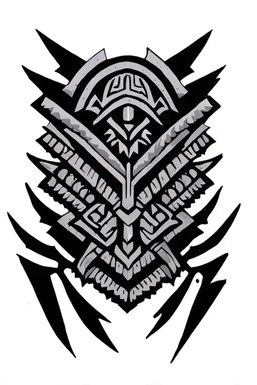Thin Aztec Blade Tattoo Design
