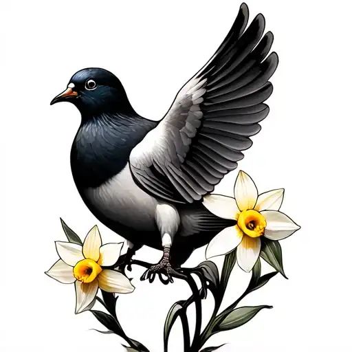 Dove Carrying Daffodil