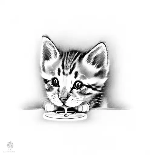 Kitten Eating From Baby Milk Bottle