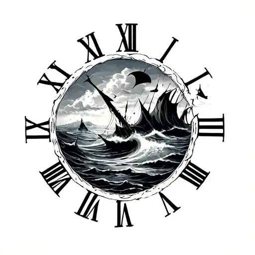 Sea And Roman Numerals