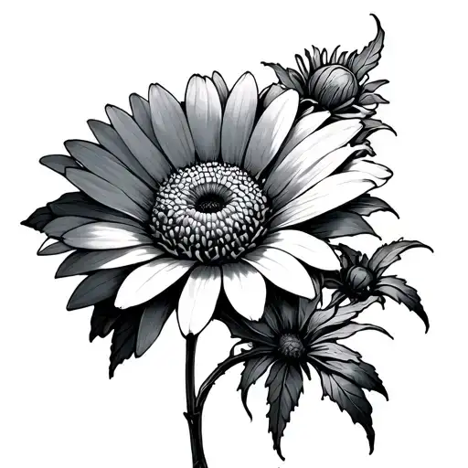 Aster Flower With Spider Web