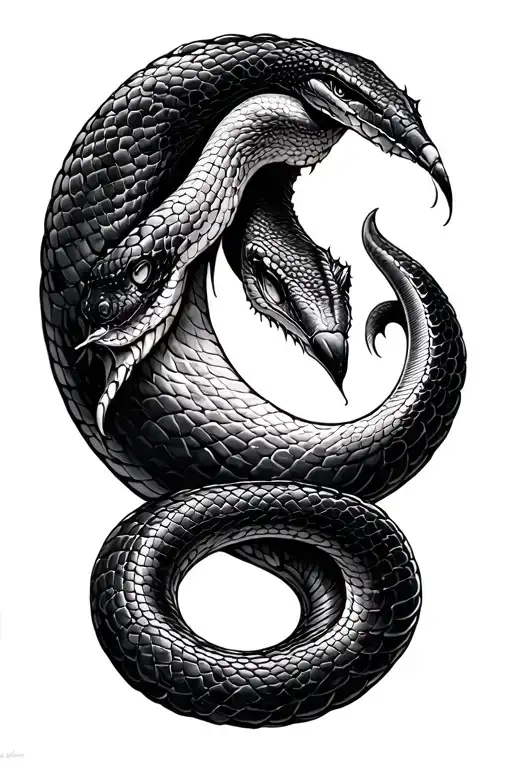 Snake And Crescent Moon