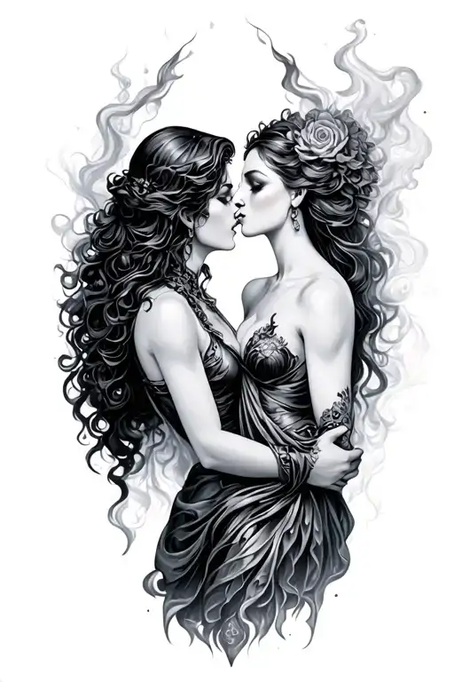 Smokey Hades And Persephone Kissing